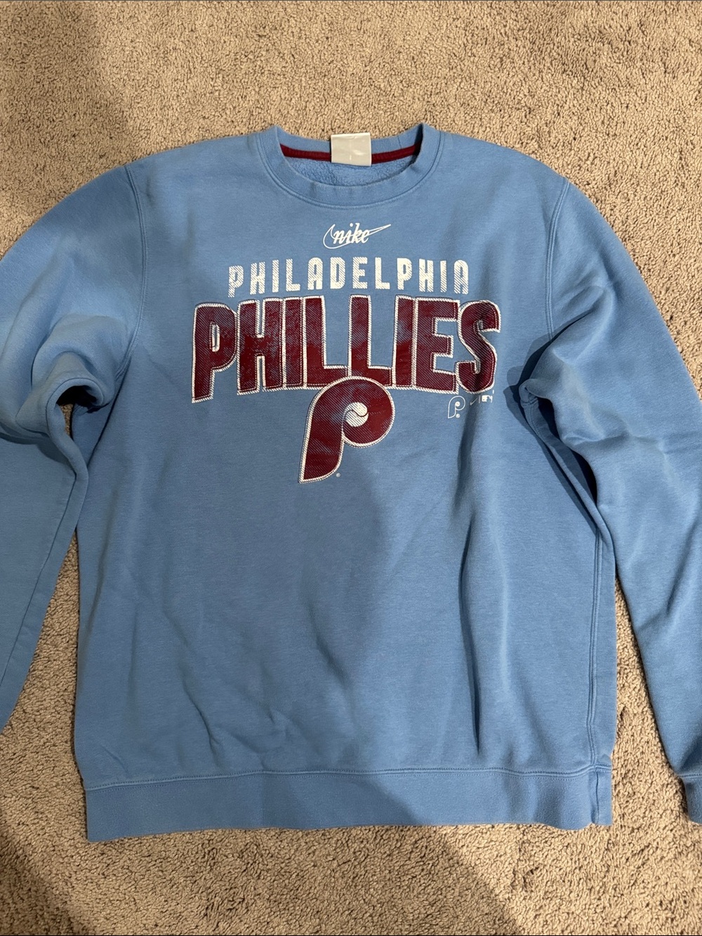 Nike Light Blue Philadelphia Phillies Crewneck Sweatshirt
